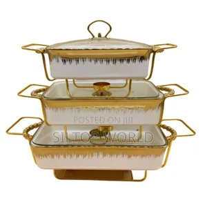 3pcs Luxury Ceramic Food Serving/Warmer Set