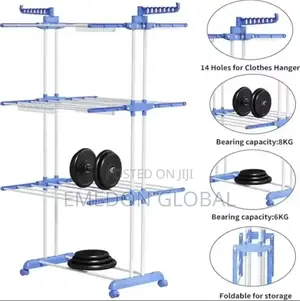 3 Layer Drying Rack, Foldable Rolling Type
