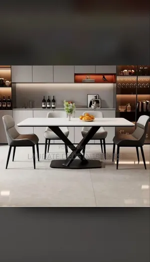 New Imported Contemporary 6 Seaters Marble Top Dining Table