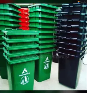 Waste Bin Bucket Black and Green Colour