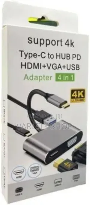 Usb C to Vga Hdmi Adapter,4 in 1 Type C