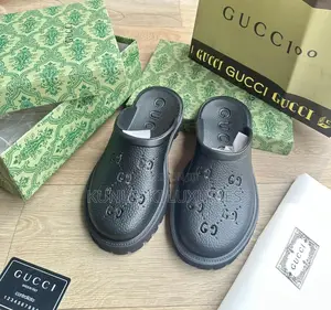 Original Gucci Double Gg High/Low Rubber Half Shoe Collections