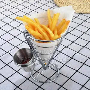 Stainless Steel French Fry Stand Cone Basket Holder