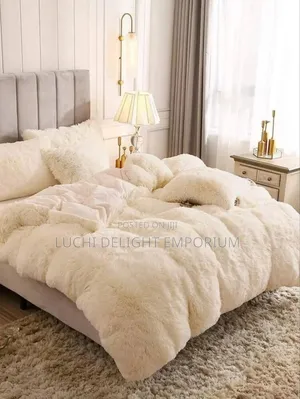 Cream Faux Fur Duvet Complete Set