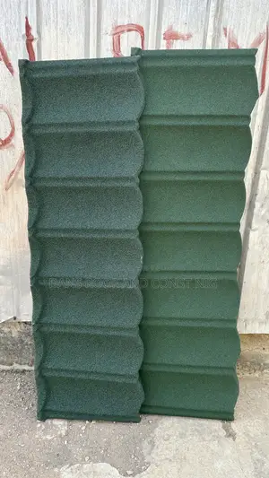 Green Spotted Black and Plain Green Bond Stone Coated Tiles