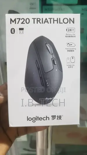 Logitech M720 Triathlon Right-Handed Wireless Mouse With Multi-Device