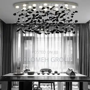Nordic Crystal Leaf Pebble Chandelier