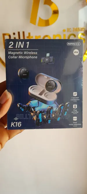 Remax Magnetic Wireless Collar Microphone 2 In1