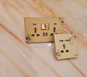 Luxury Gold Wall Socket Switch With Usb