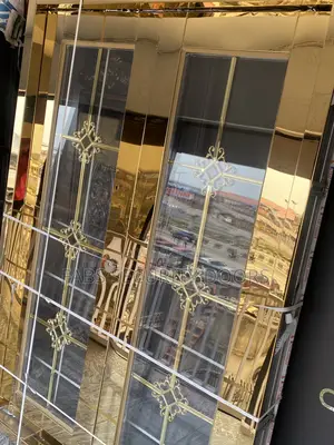 5ft Gold Glass Swing Door