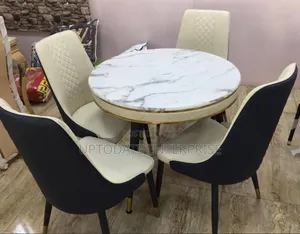 Leather 4 Seater Dining Table