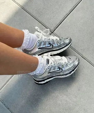 Nike P-6000 Metallic Silver Black Sneakers