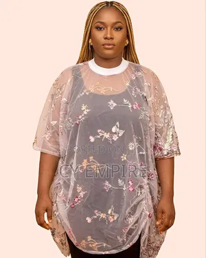 Floral Mesh Ponchotunic