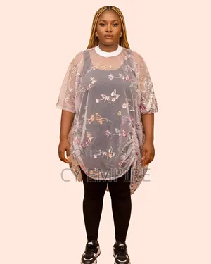 Floral Mesh Ponchotunic