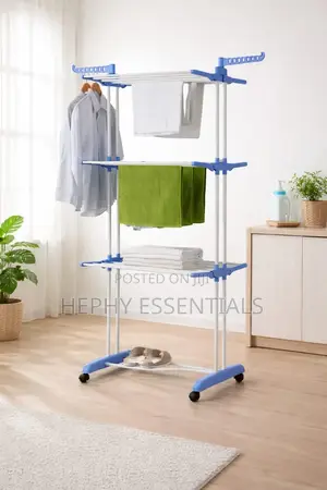 Three-Layer Drying Rack,Foldable Rolling Type,Family, Multi-Functional