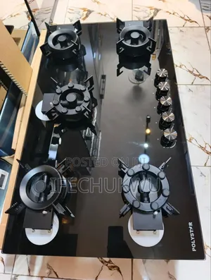 Original Polystar Built-in Premium Flips Up 5 Burners Gas Cooker Hob