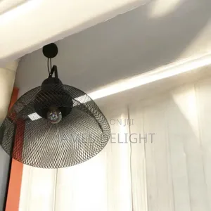 It Is a Suspension Lamp Made of Matt Black Metal and Natural Wood