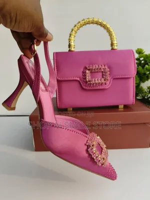 Women Statement Modrate Heel Sandal and Bag Set