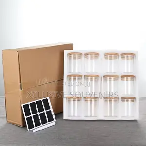 12pcs Heat Resistance Bamboo Cover Sealed Glass Jars Heat