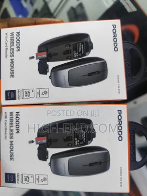 Porodo Pdm109 1600dpi Wireless Bluetooth Mouse With Card Reader