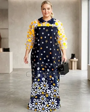 The Sunflower Serenade Ankara Mix Gown