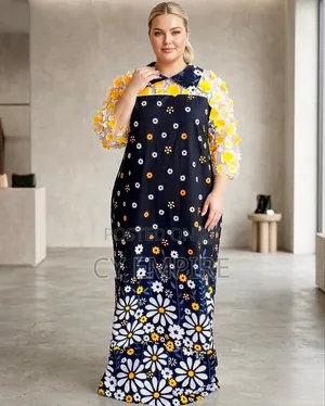 The Sunflower Serenade Ankara Mix Gown