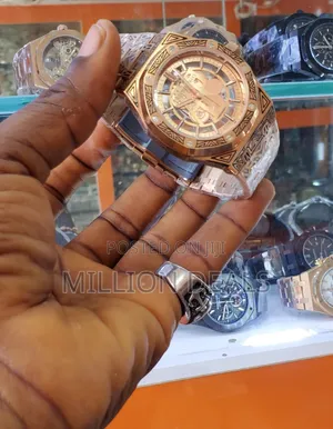 Pattern Print Rose Gold Men's Ap Wrist Watch