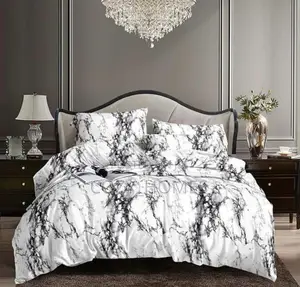 White Marble Design Bedsheets Duvet Set (6x6)