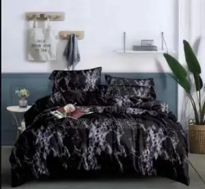 Black Marble Design Bedspread, Pillowcases Duvet Set