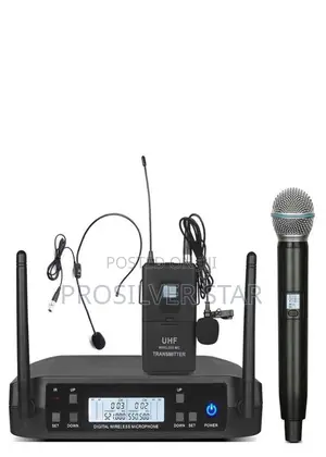Shure Glxd4 Handle and Ovethead Wireless Microphone