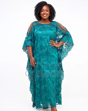 Green Lace Cold-Shoulder Bubu