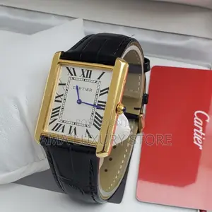 Cartier Genuine Leather Strap Luxury Designer Men's Wristwatches
