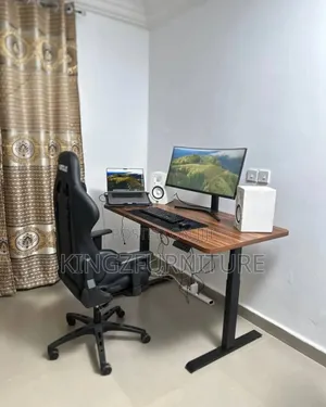 Brown Top  Adjustable Desk 1.4 Meter With Gaming Chair