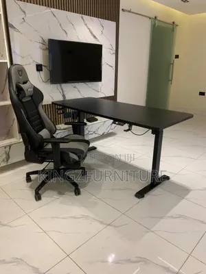 Adjustable Computer Desk and Executive Gaming Chair Set