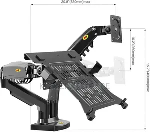 Spring Dual Arm Monitor and Laptop Plate Mount