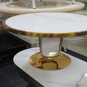 Luxury Marble Side Table With Gold Frame