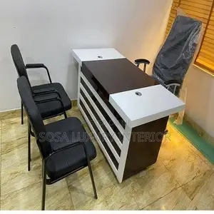Modern Office Table Brown and White
