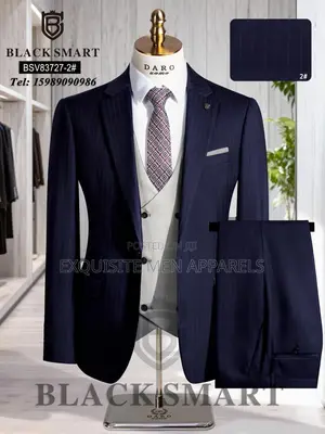 Quality Corporate Blacksmart Stripe Turkish Men’S Suit