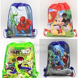 12pcs Children Cartoon Party Gift Bag With Carrier Rope