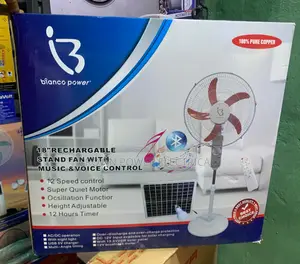 Bianco Power 18” Rechargeable Fan With Music and Voice Control