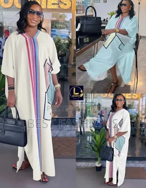 Multiple Colour Stripes Bubu Gown