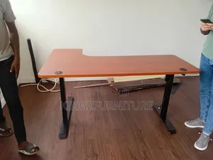 A Motorized L-Shaped Electric Standing Desk