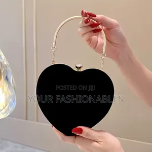 Black Velvet Hearts Clutch Purse
