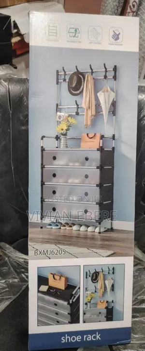 5step Shoe and Hat Rack With Plastic Cover