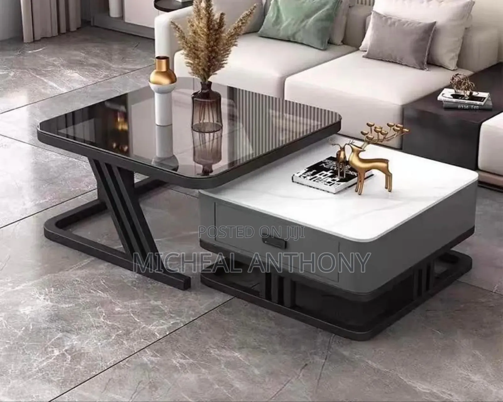 New Design Center Table One Plus Two With Drawer