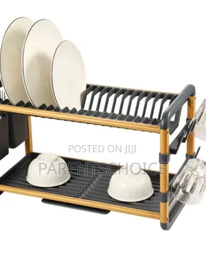 Aluminum 2-Layer Dish Drying Rack Gold / Silver
