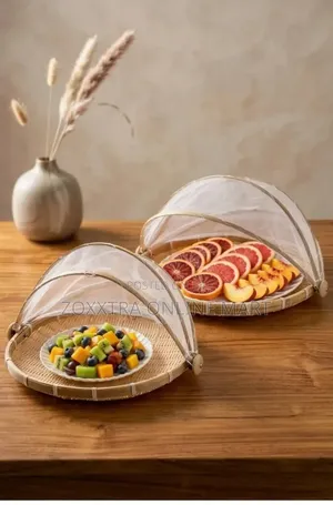 Bamboo Woven Basket Anti-mosquito Net Fruit And Picnic Net Cover