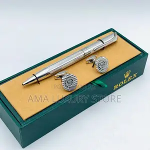 Rolex Men's Luxury Designer Pen/Cuff Links Set