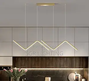 Dining Room Led Pendant Lights Smart Remote Control Long Strip Lights