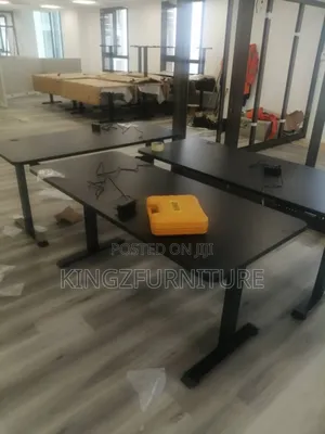 Black Electric Height-Adjustable Desk,